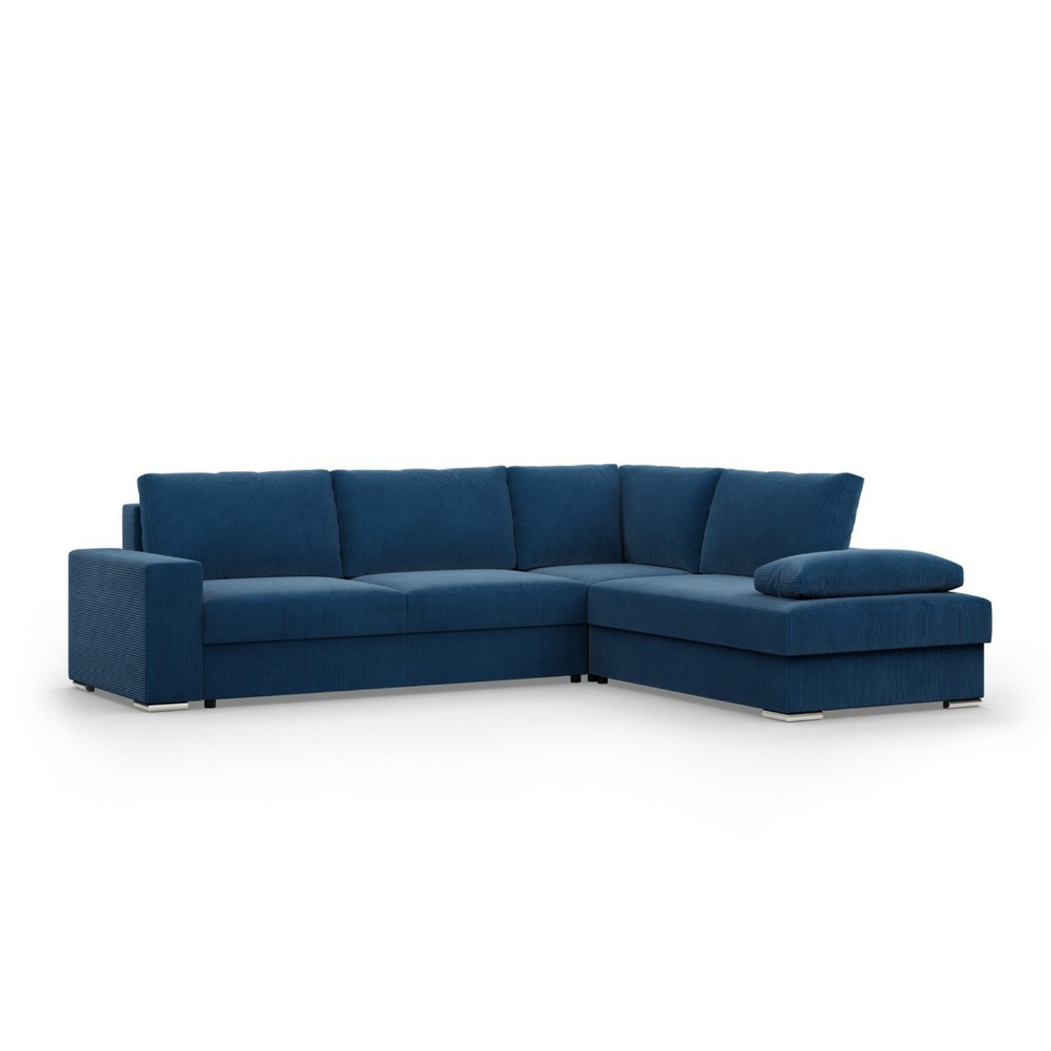 Rohová rozkládací sedací souprava FESTINA Pravá Modrá