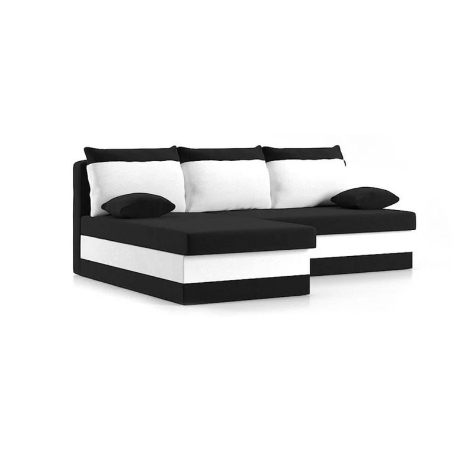 Rozkládací rohová sedací souprava DELI Černá/červená Levá