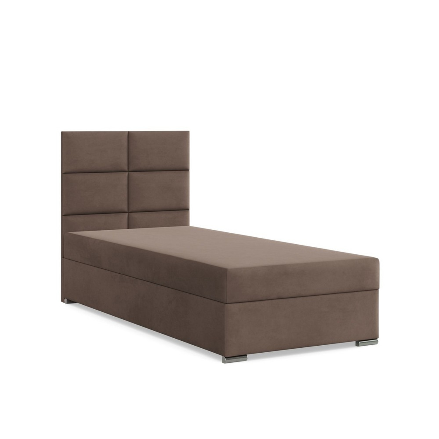 Čalouněná postel CALVI 90x200 cm s pružinovou matrací Hnědá