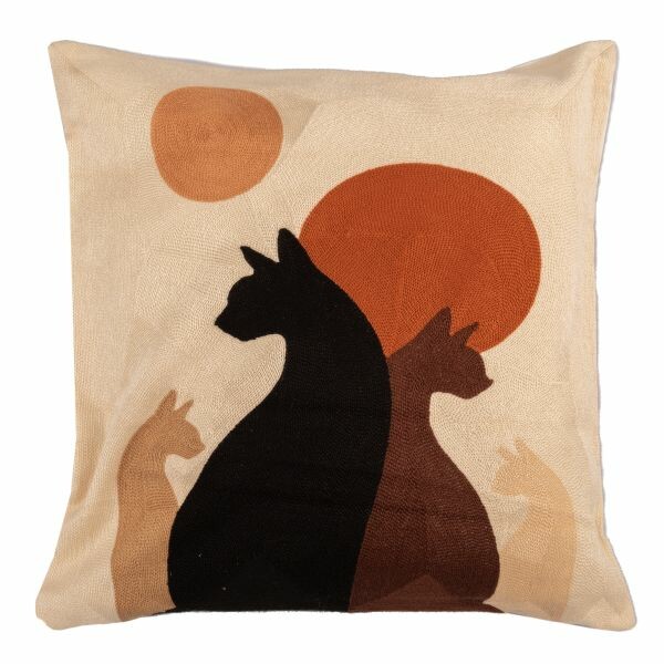 Pletený povlak na polštář Kočky