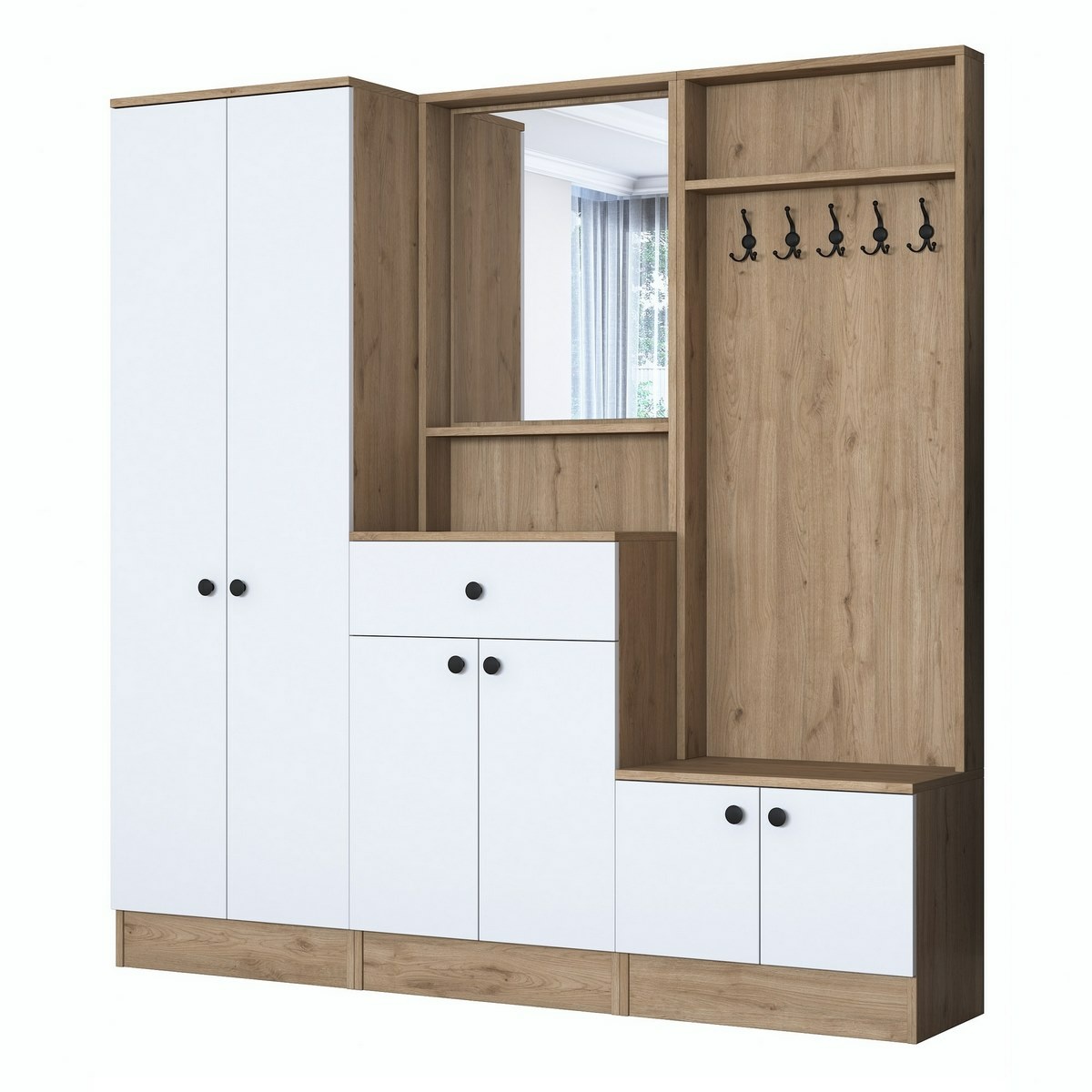 Předsíňová sestava Pome White and Walnut I