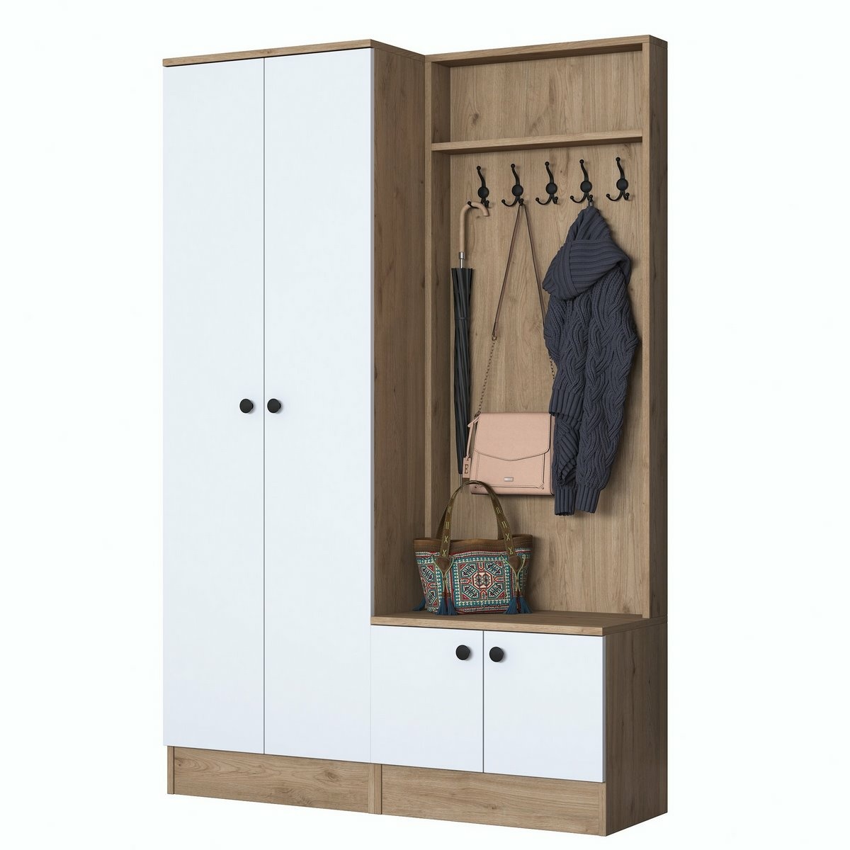 Předsíňová sestava Pone White and Walnut II