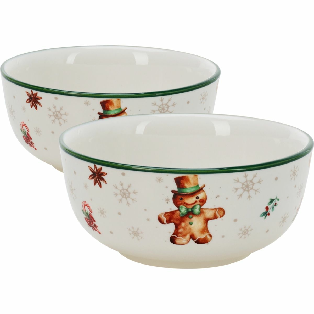 Sada 2 porcelánových misek Gingerbread 500 ml 14 cm