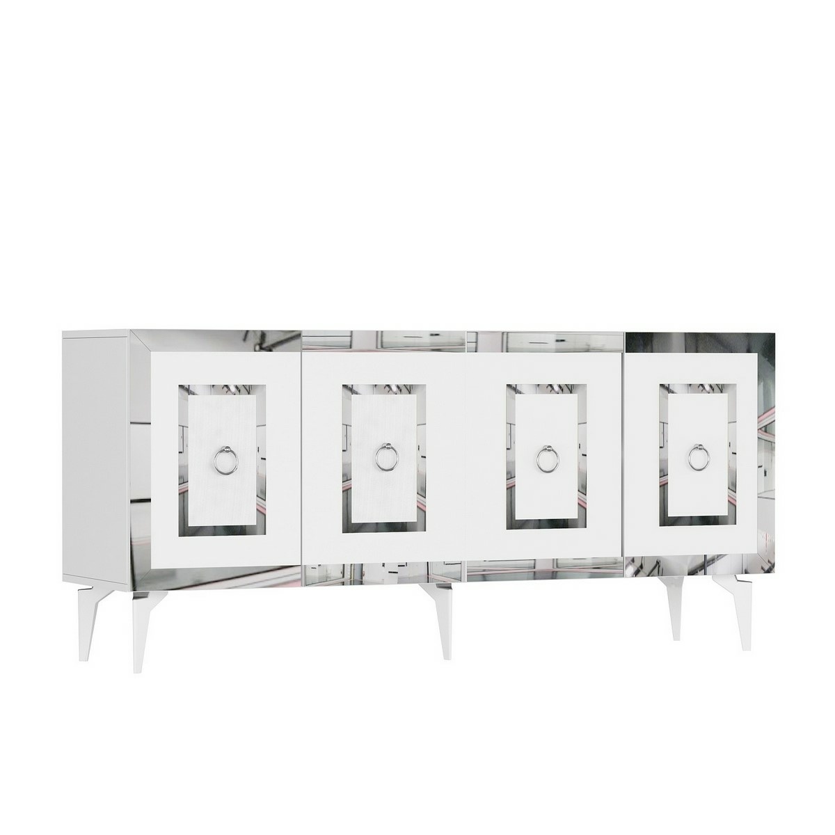 Skříňka Karya White and Silver