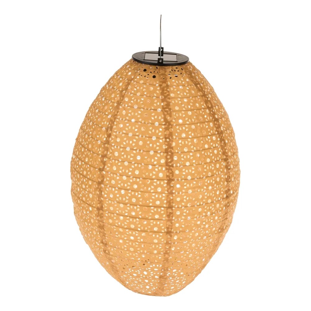 Textilní venkovní lampion se solárním LED světlem