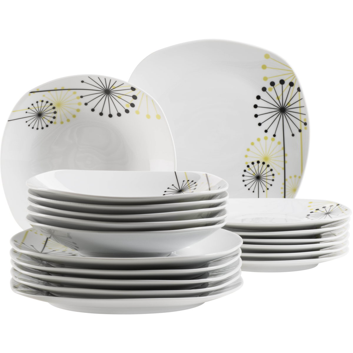 VANESA Jídelní souprava talířů z porcelánu 18dílná