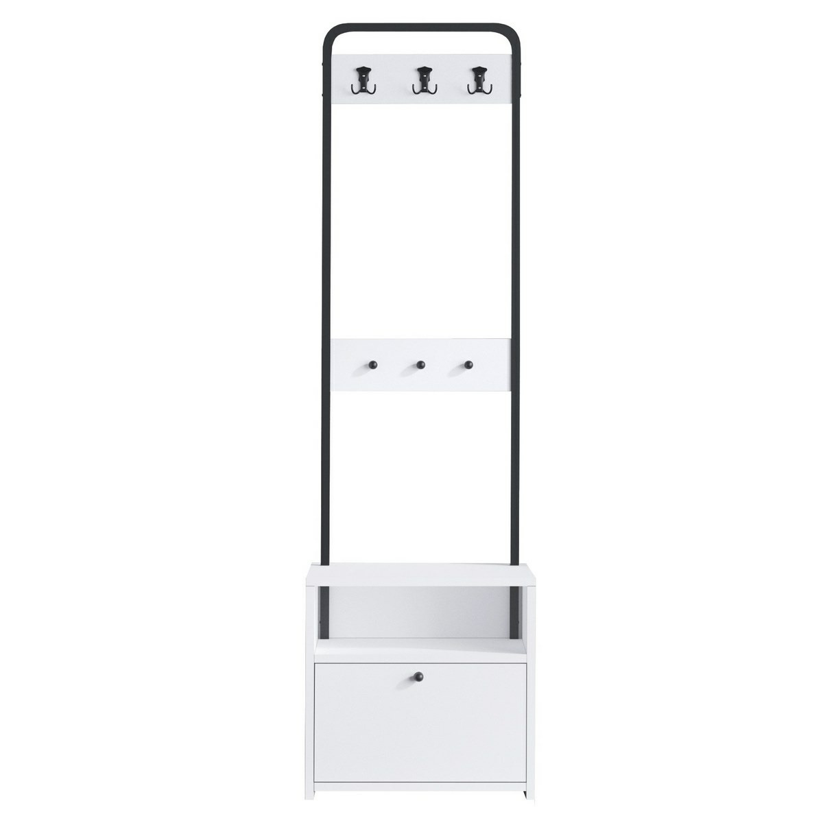 Věšák s botníkem Quinn White and Black