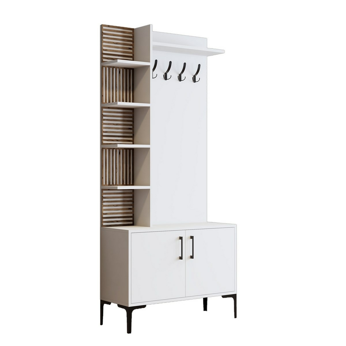 Vešák s botníkem a policemi Viyana White