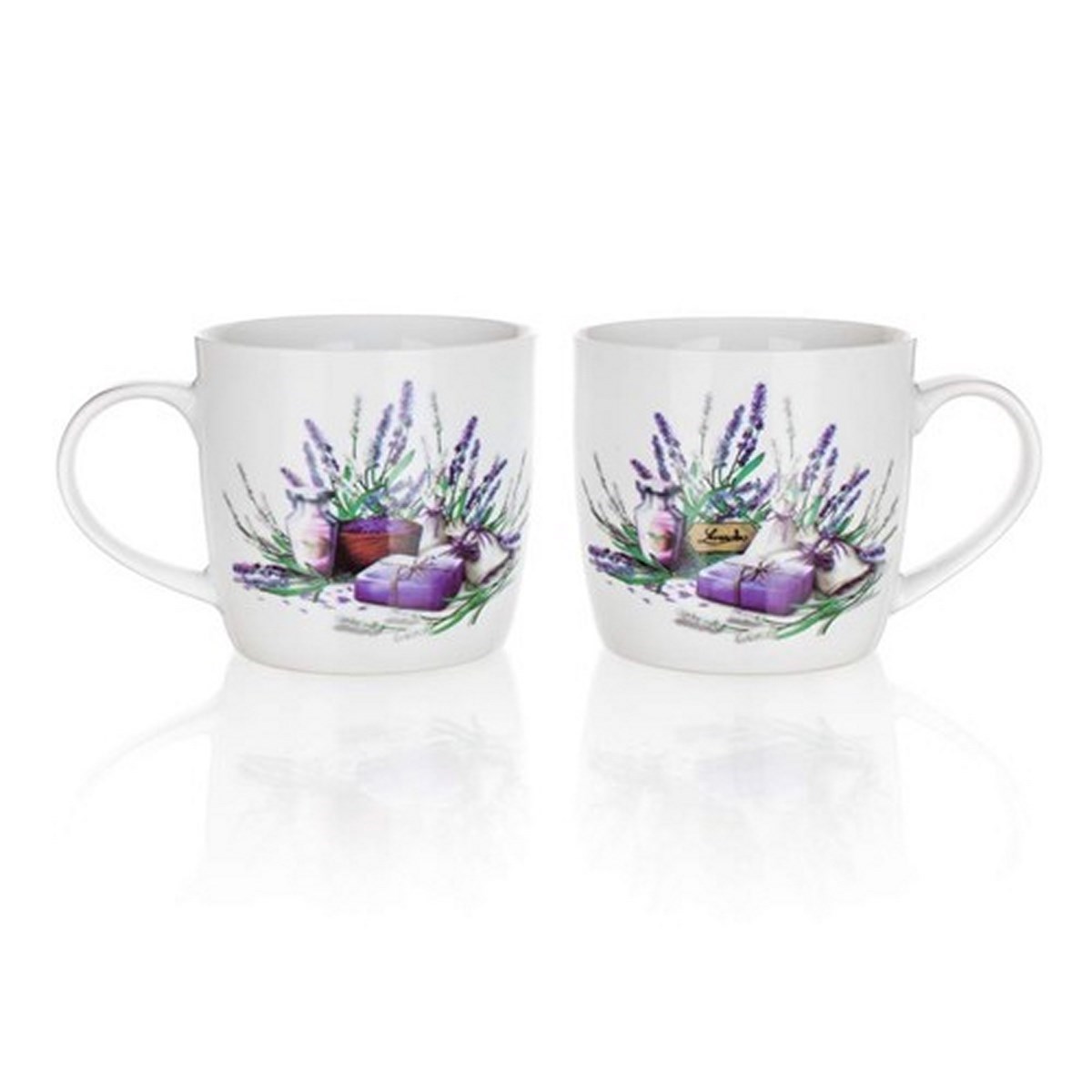 BANQUET Sada keramických hrnků LAVENDER 360 ml