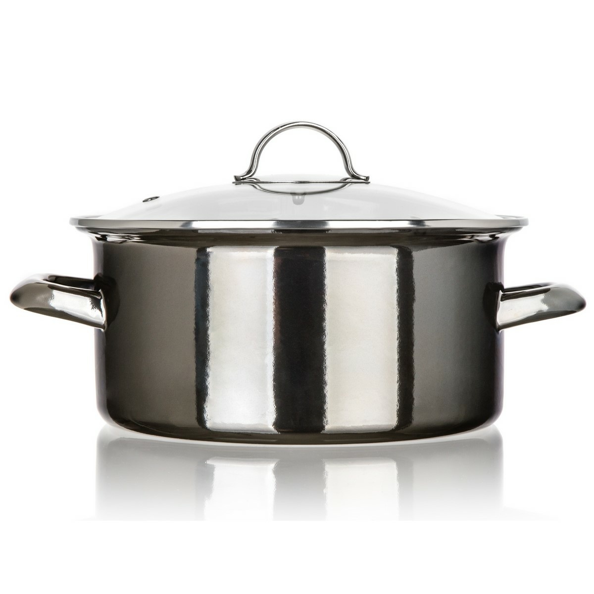 Banquet Hrnec smaltovaný METALLIC Black 22 cm