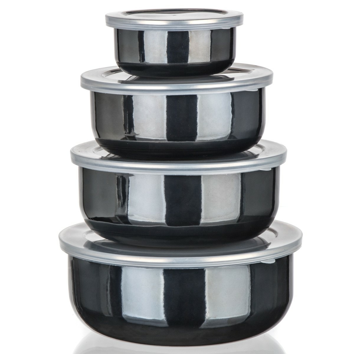 Banquet Sada smaltovaných misek METALLIC Black