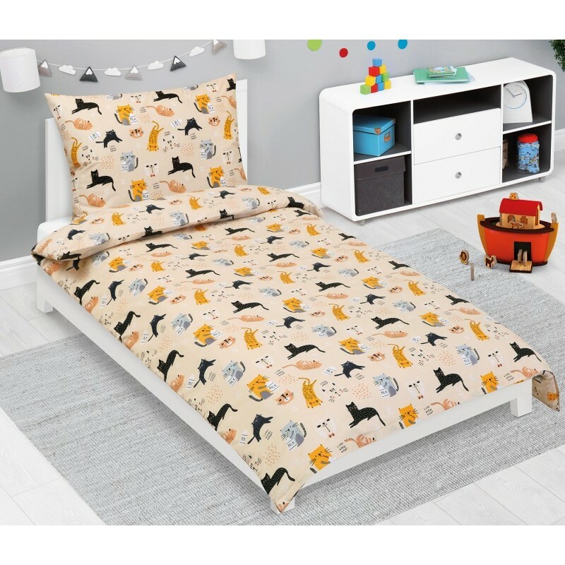 Bellatex Dětské bavlněné povlečení Junior Kočka béžová