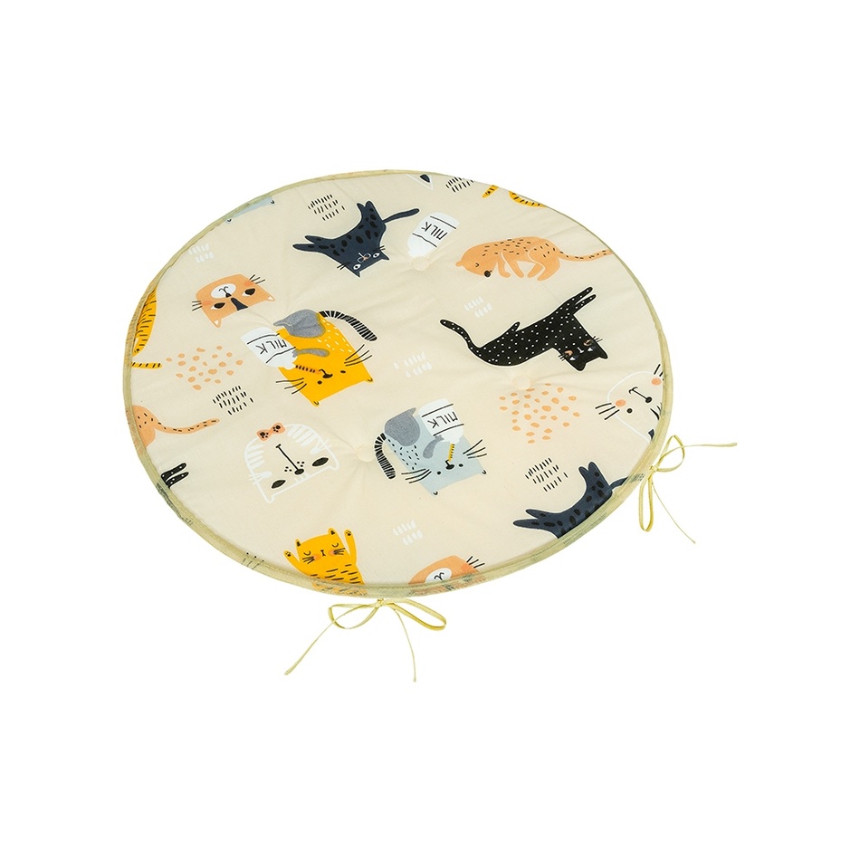 Bellatex Sedák Adéla kulatý hladký Kočka žlutá