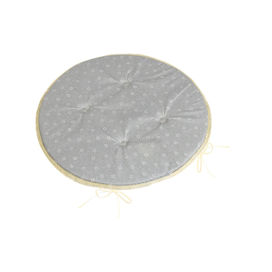 Bellatex Sedák Adéla kulatý hladký Pnoucí kvítek šedá 40 x 40 cm