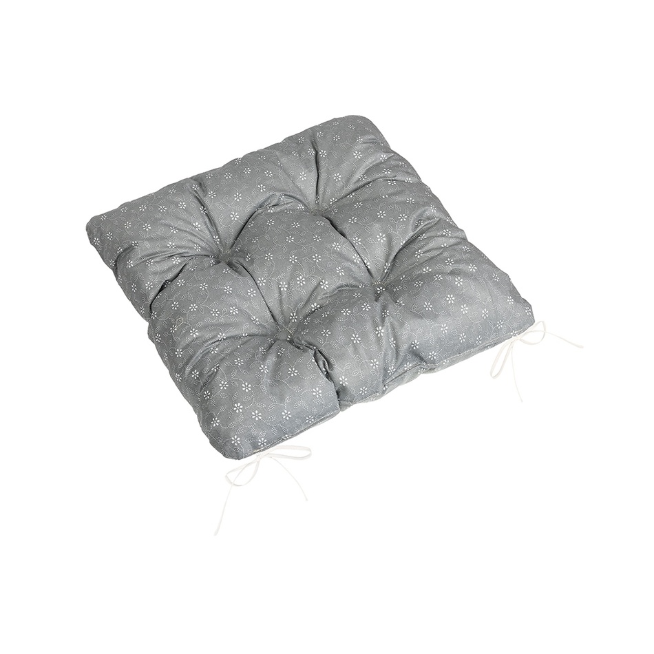 Bellatex Sedák Adéla prošívaný Pnoucí kvítek šedá