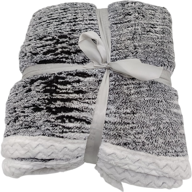 Beránková deka Mramor černá