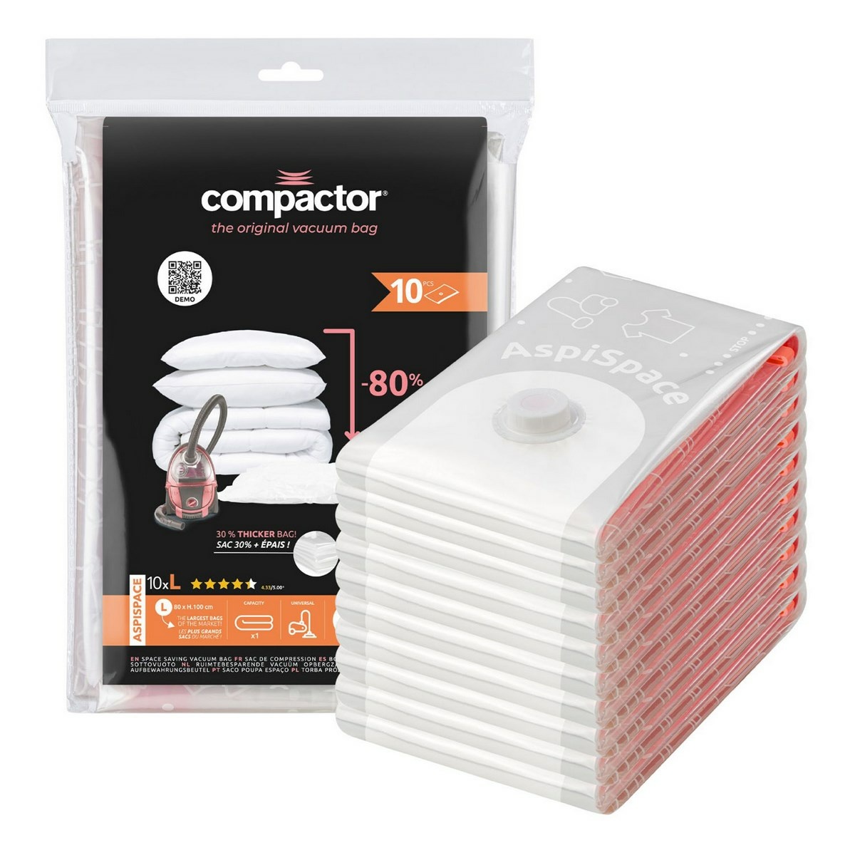 Compactor Sada vakuových úložných pytlů Bag Aspispace L 120 litrů