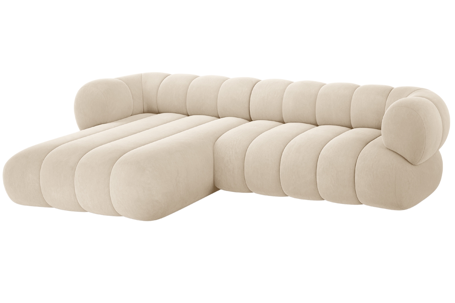 Cosmopolitan Design Světle béžová sametová rohová pohovka Koge 270 cm