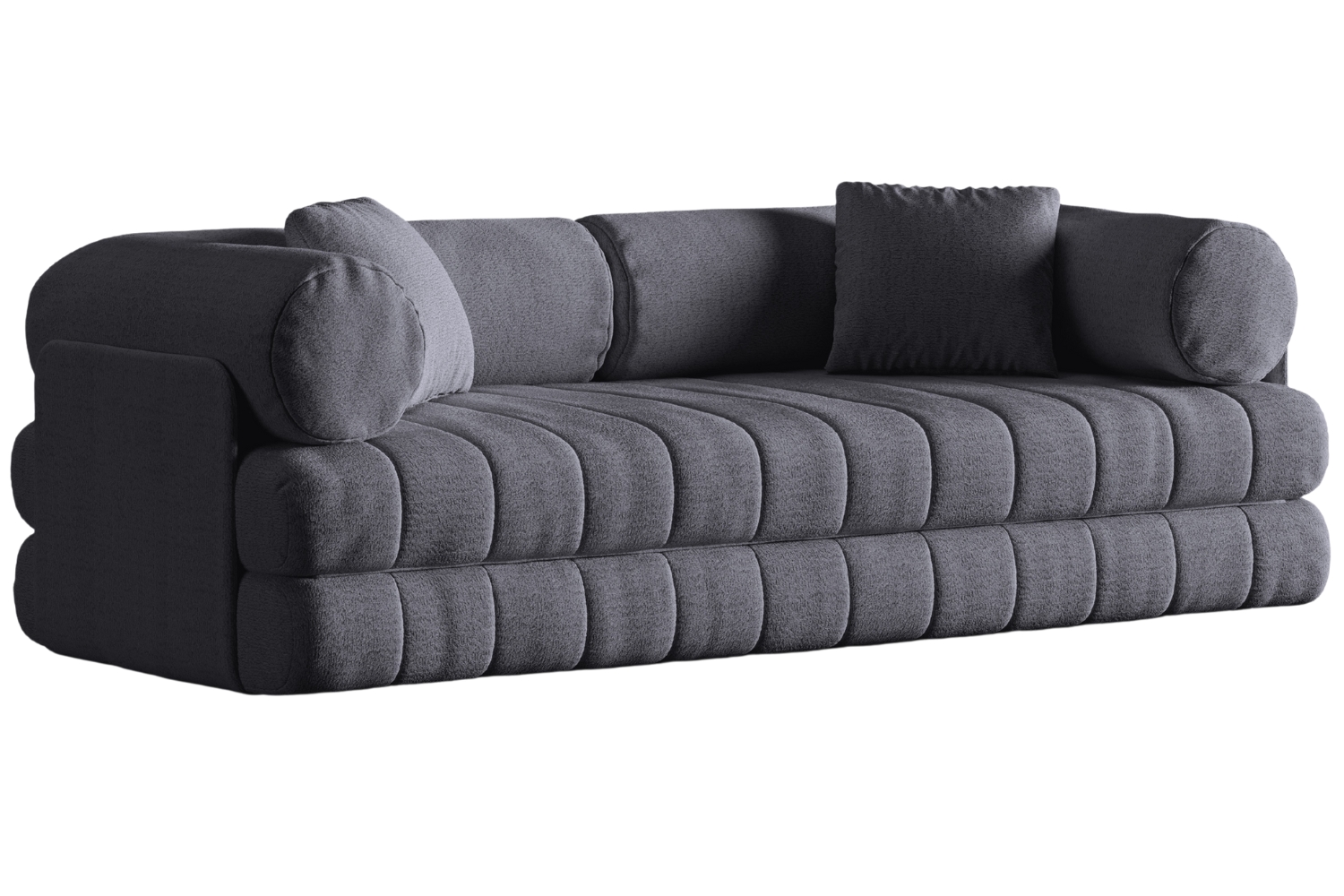 Cosmopolitan Design Tmavě šedá bouclé rozkládací pohovka Kemi 206 cm