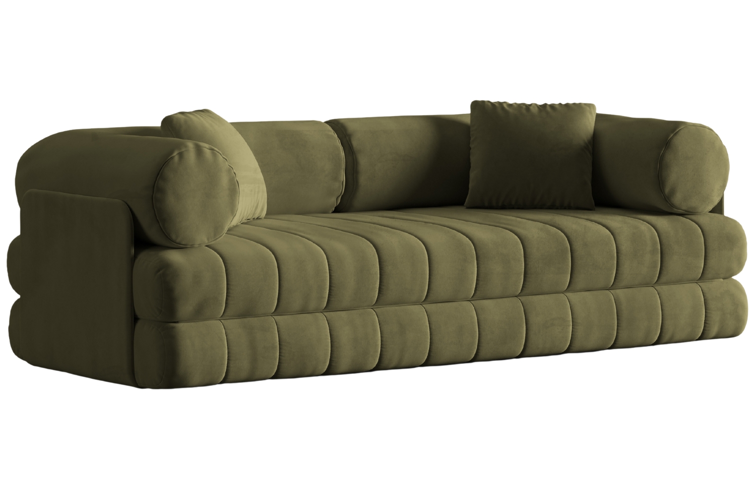 Cosmopolitan Design Zelená sametová rozkládací pohovka Kemi 206 cm