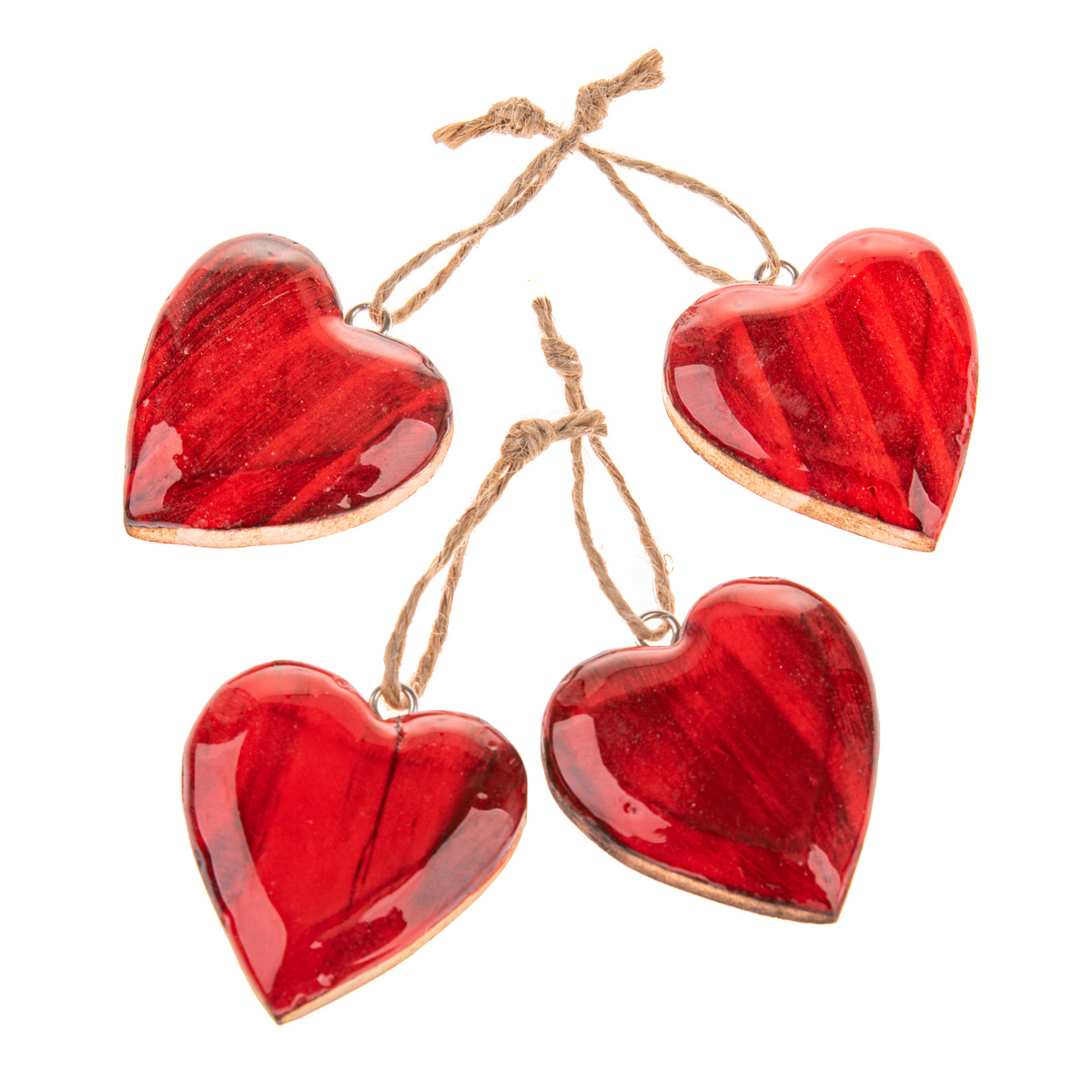 Dřevěné závěsné srdce