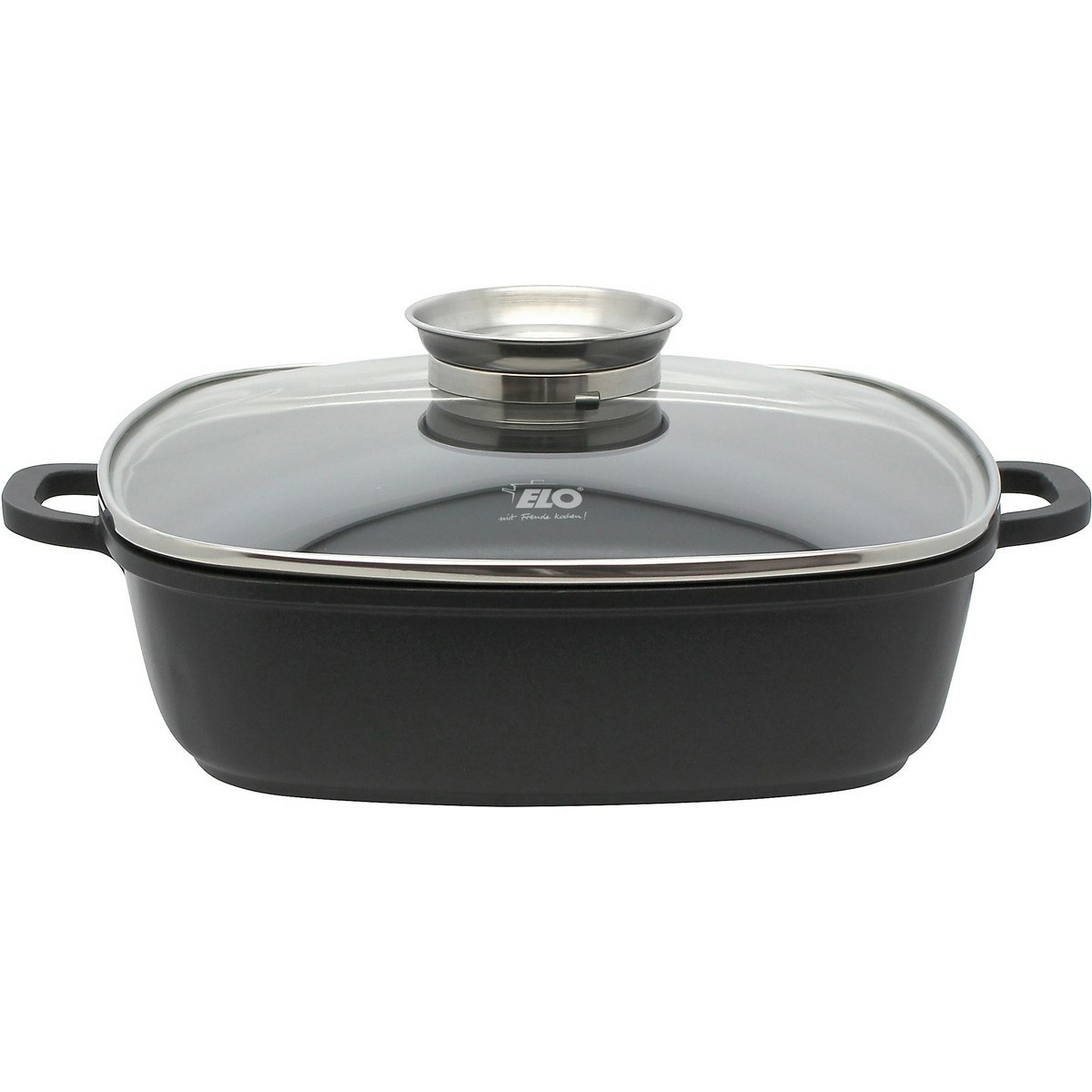 Elo 19658 Pekáč se skleněnou poklicí a aroma úchytem Alucast 28 x 28 cm