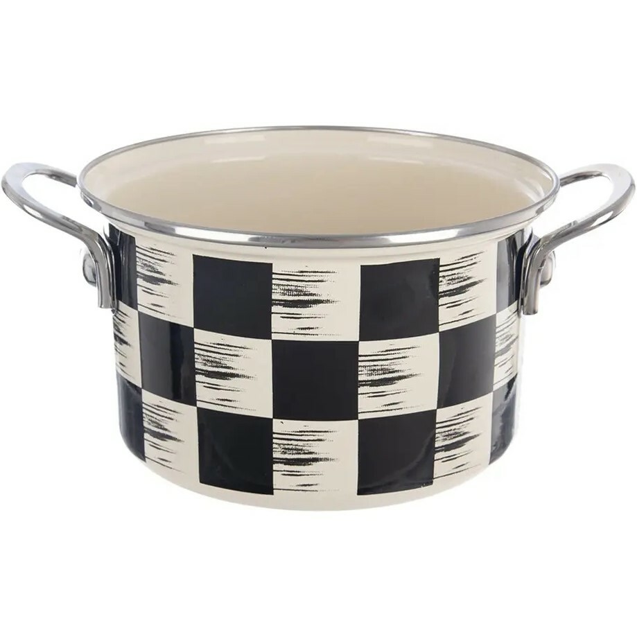 Hrnec smalt ŠACHOVNICE Lem 2 l