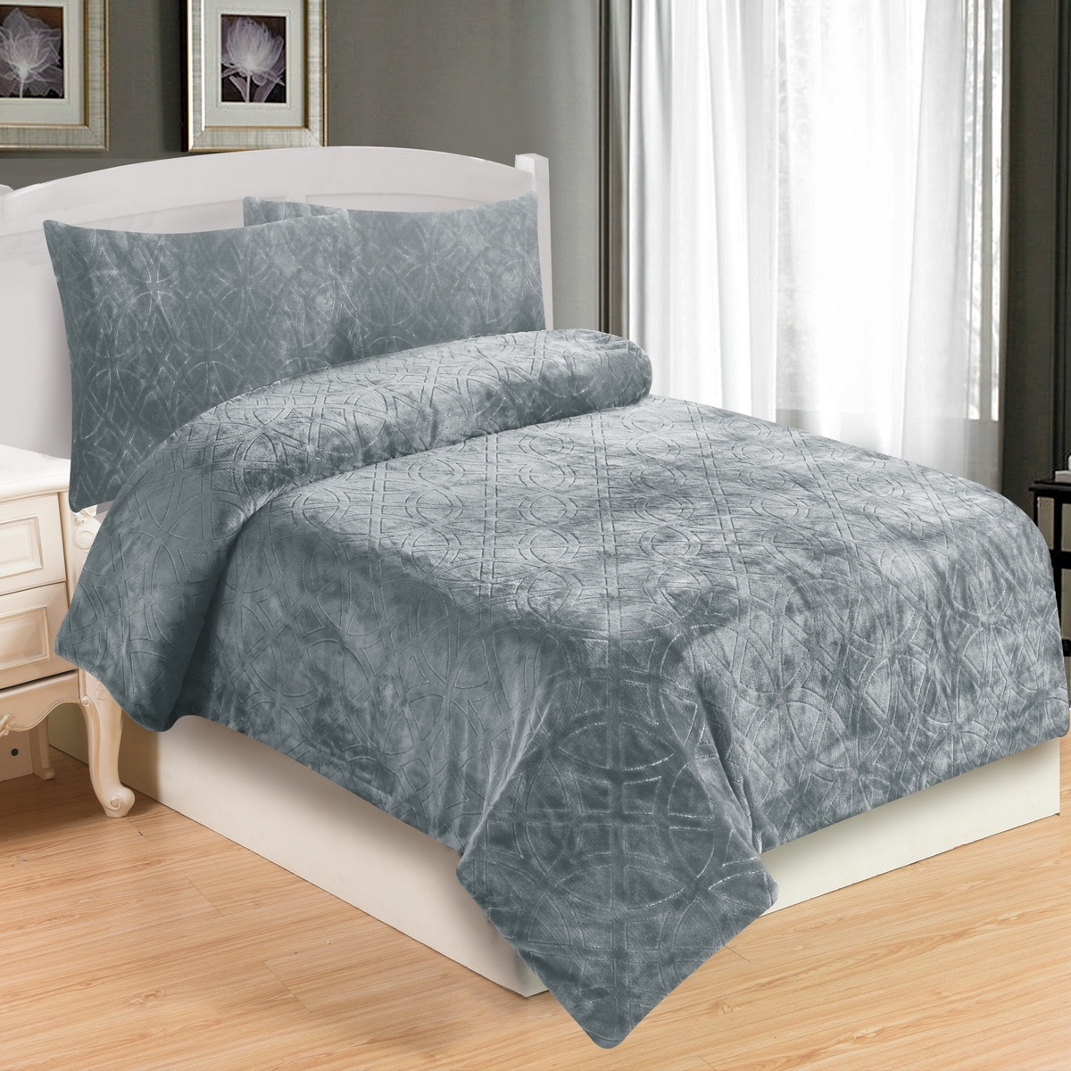 Jahu Povlečení mikroplyš Symbol sv. šedá