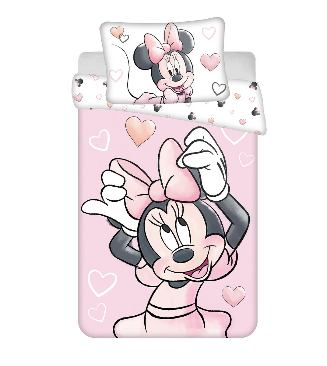 Jerry Fabrics Dětské bavlněné povlečení do postýlky Minnie Blush Pink