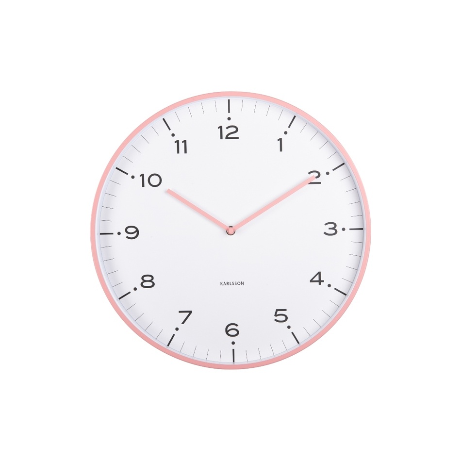Karlsson 6011PI designové nástěnné hodiny růžová
