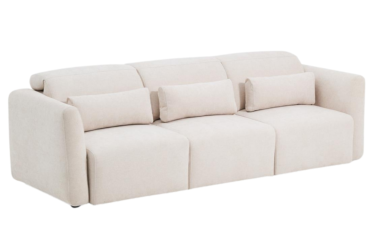 Kave Home Béžová trojmístná pohovka Lares 255 cm s elektrickým posuvem