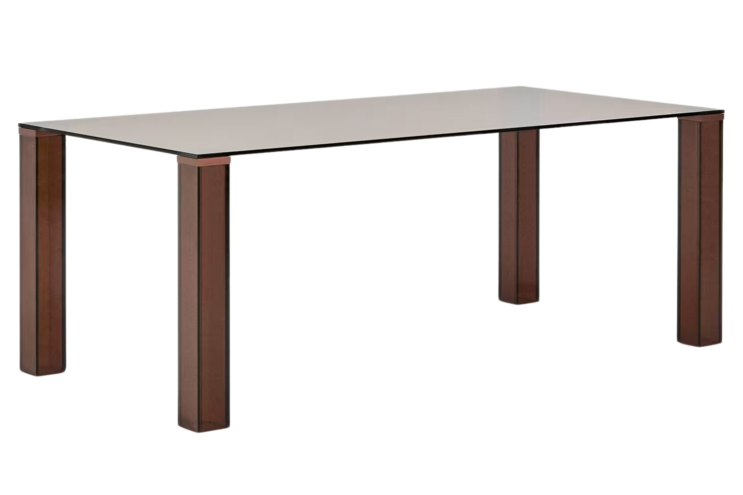 Kave Home Hnědý skleněný jídelní stůl Adularia 200 x 100 cm