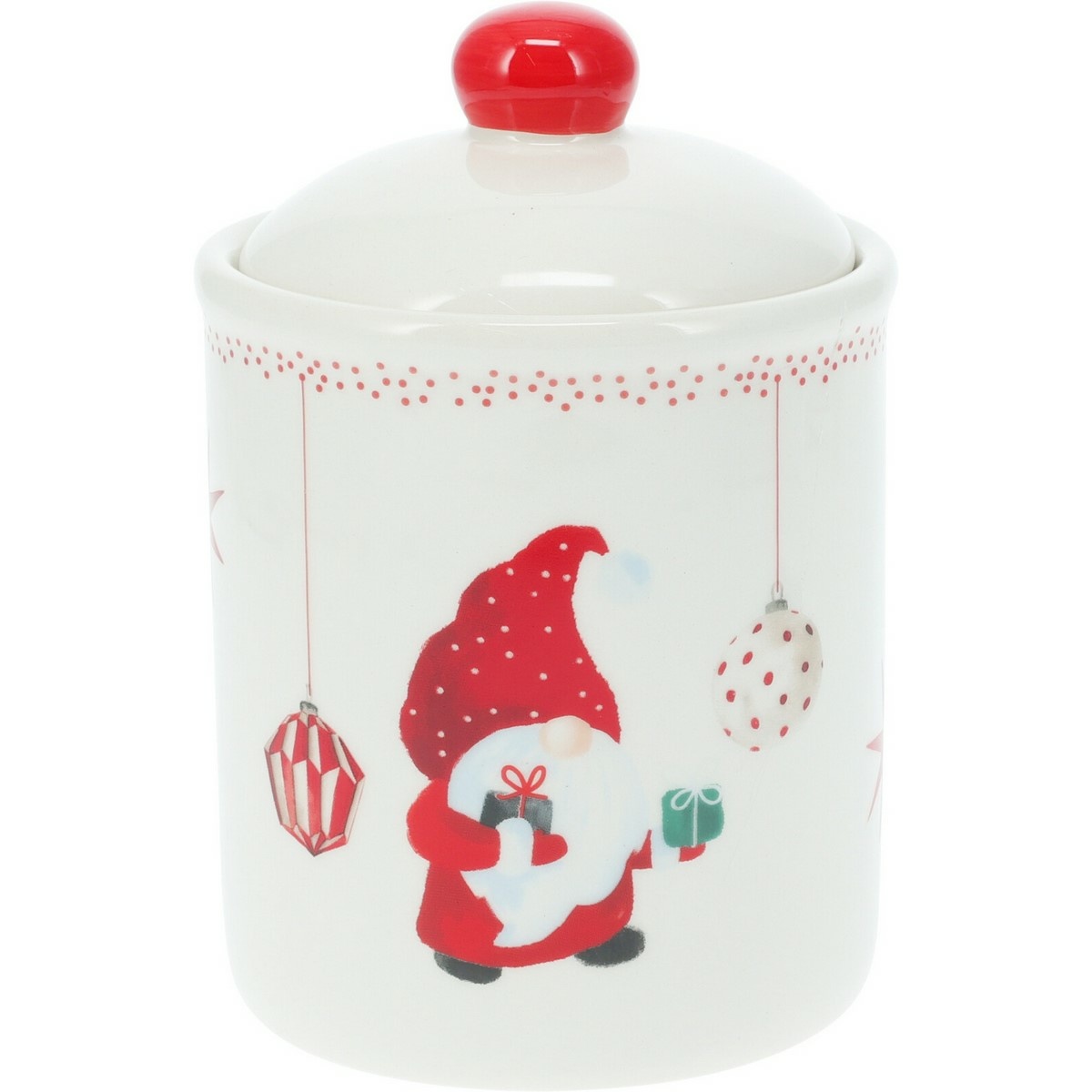 Keramická dóza s víčkem Vánoční skřítek