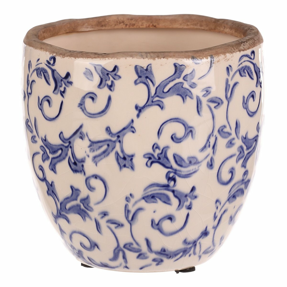 Keramický obal na květináč retro styl