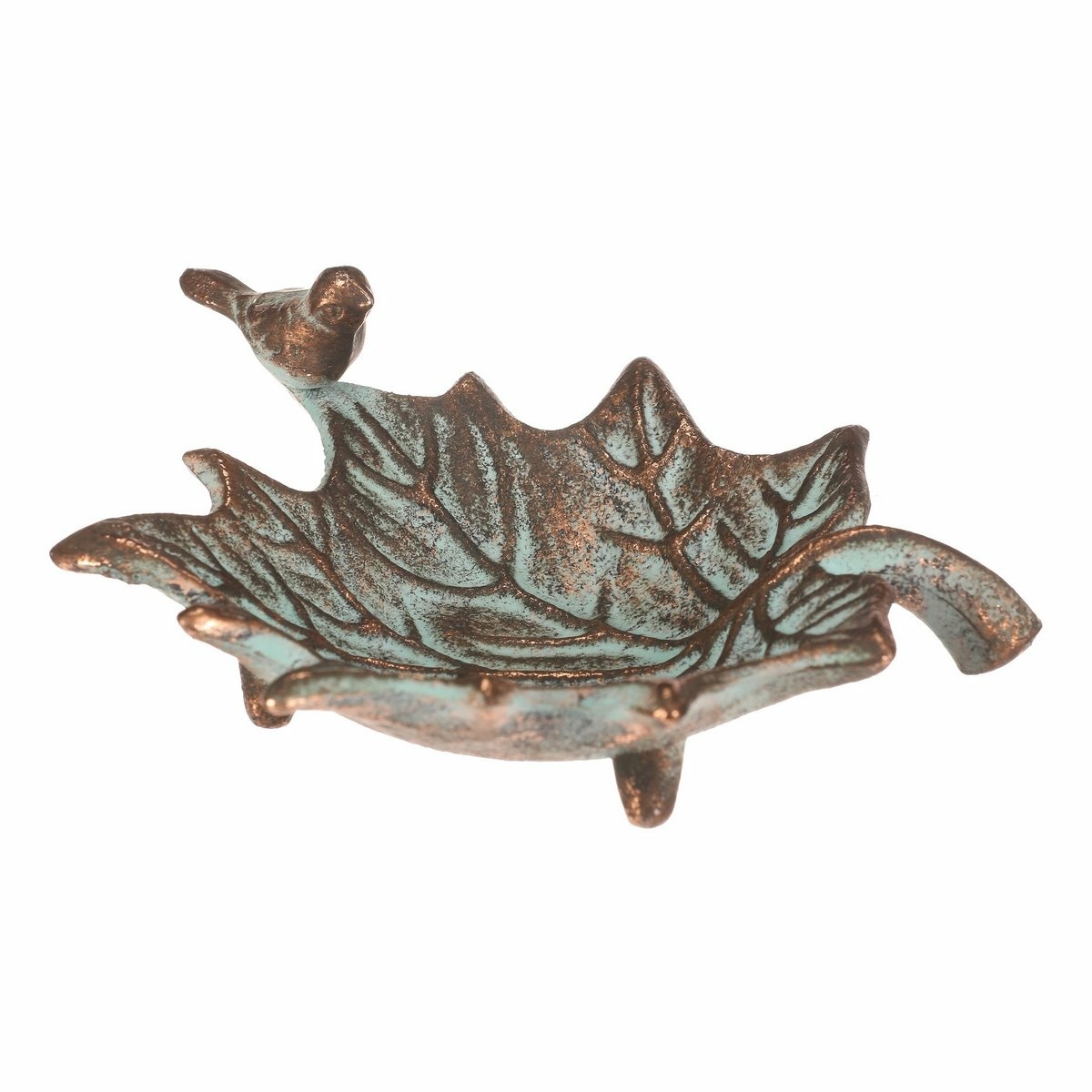 Kovové pítko Javorový list s ptáčkem Romance