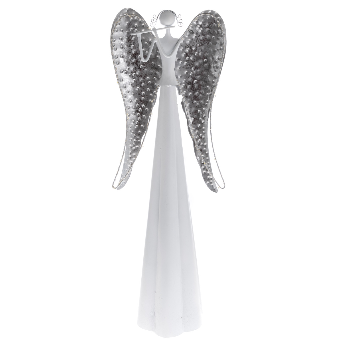 Kovový anděl se svítícími křídly