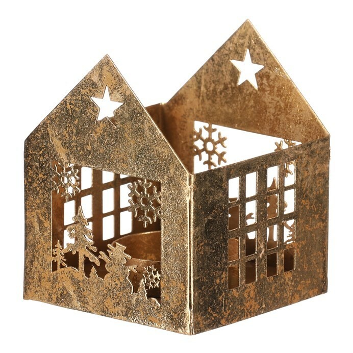 Kovový svícen Domeček