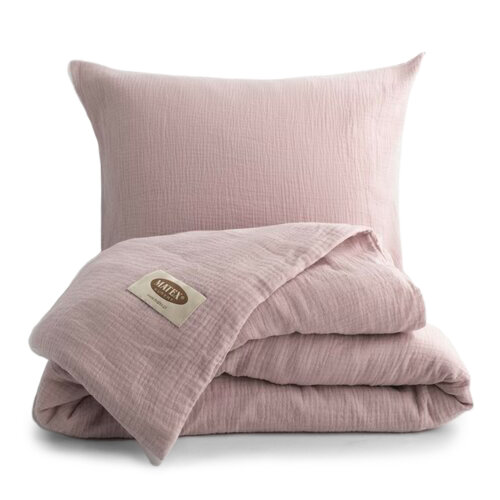 MATEX Mušelínové povlečení starorůžová