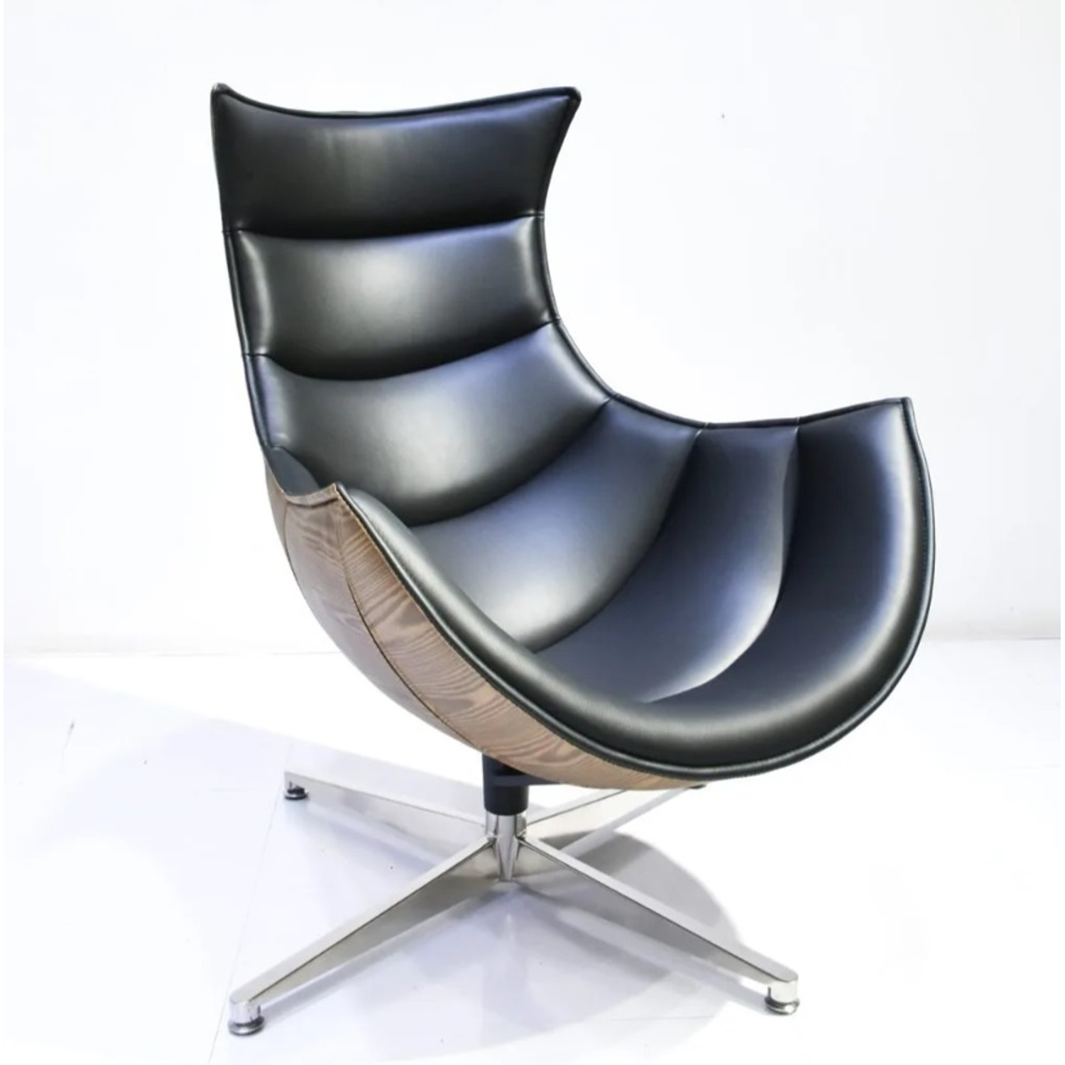 Relaxační křeslo LUXOR Černá/dřevo