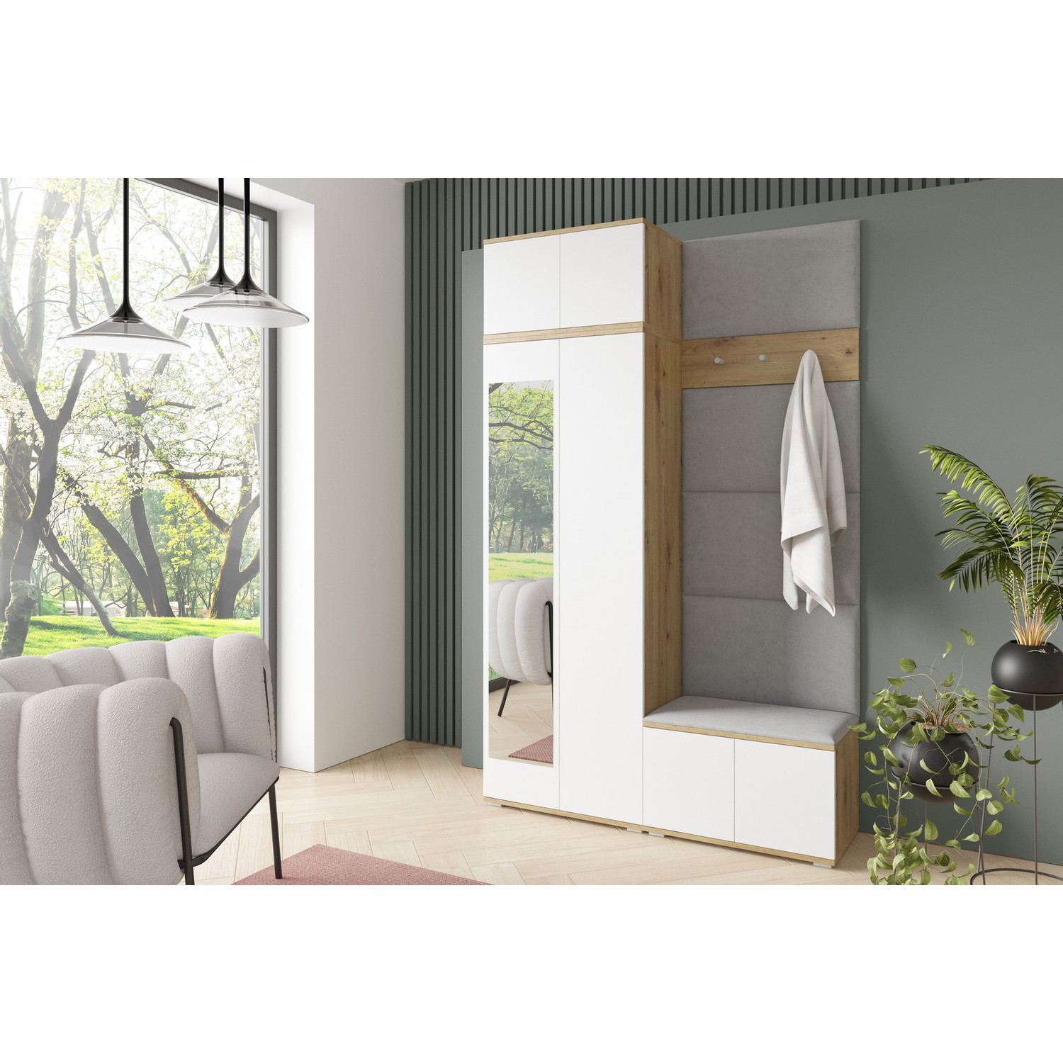 Předsíňová stěna SEVILLA II Šedá III