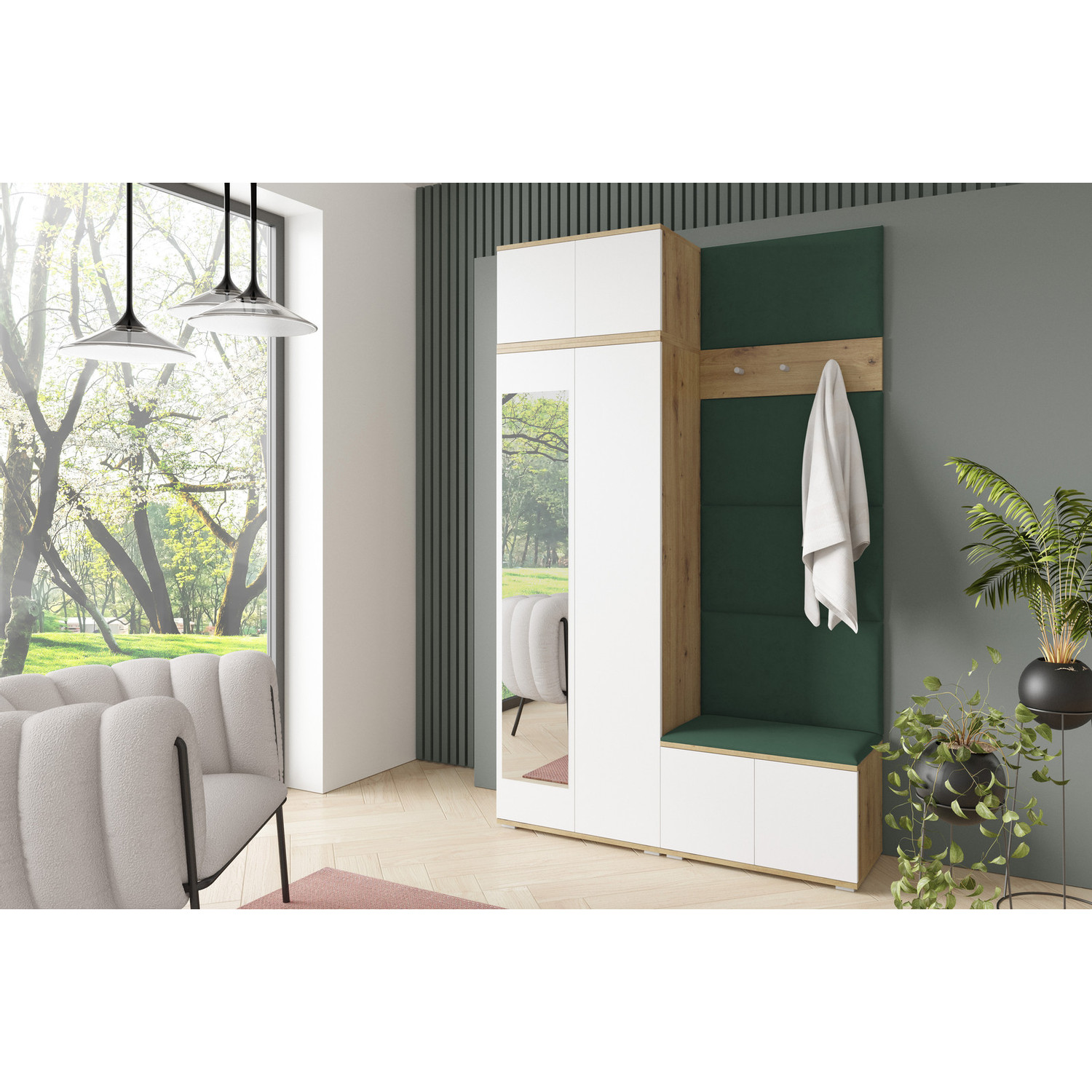 Předsíňová stěna SEVILLA II Zelená II