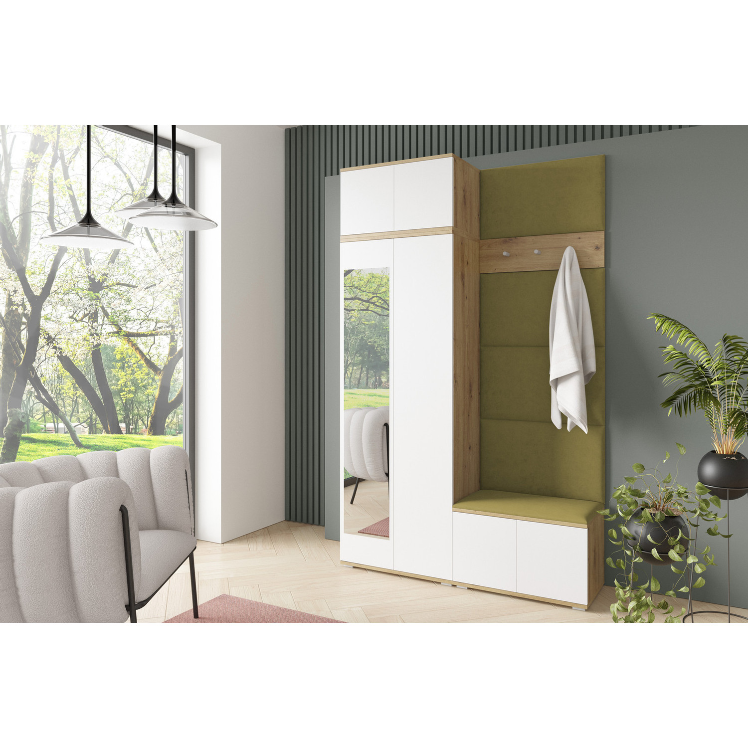 Předsíňová stěna SEVILLA II Zelená I