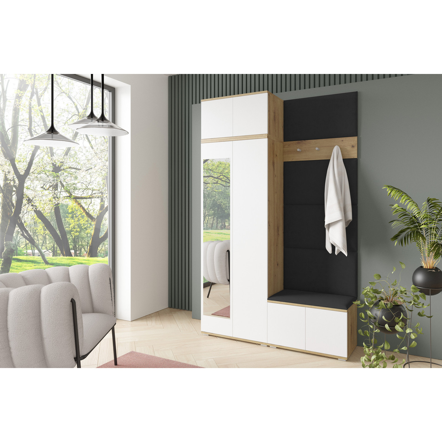 Předsíňová stěna SEVILLA II Černá