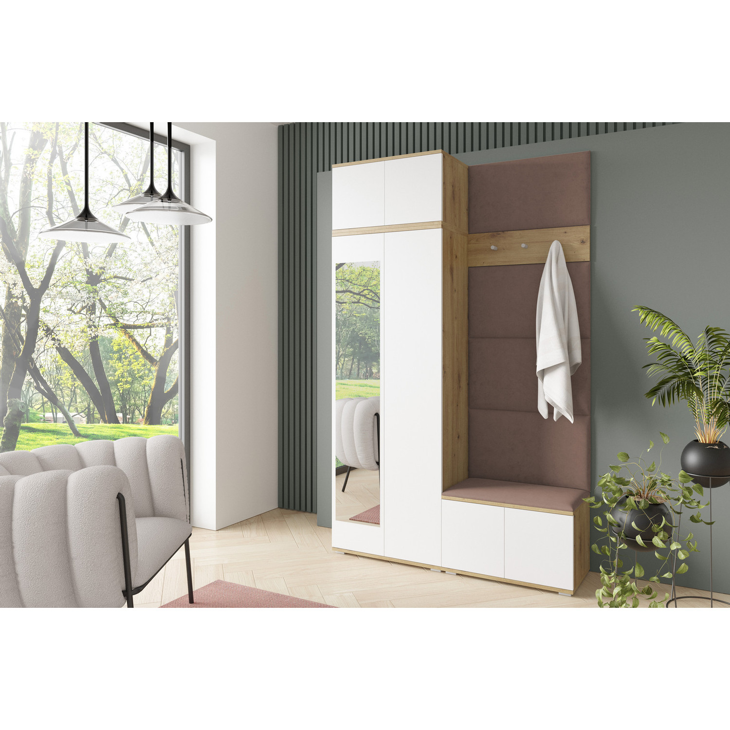 Předsíňová stěna SEVILLA II Hnědá II