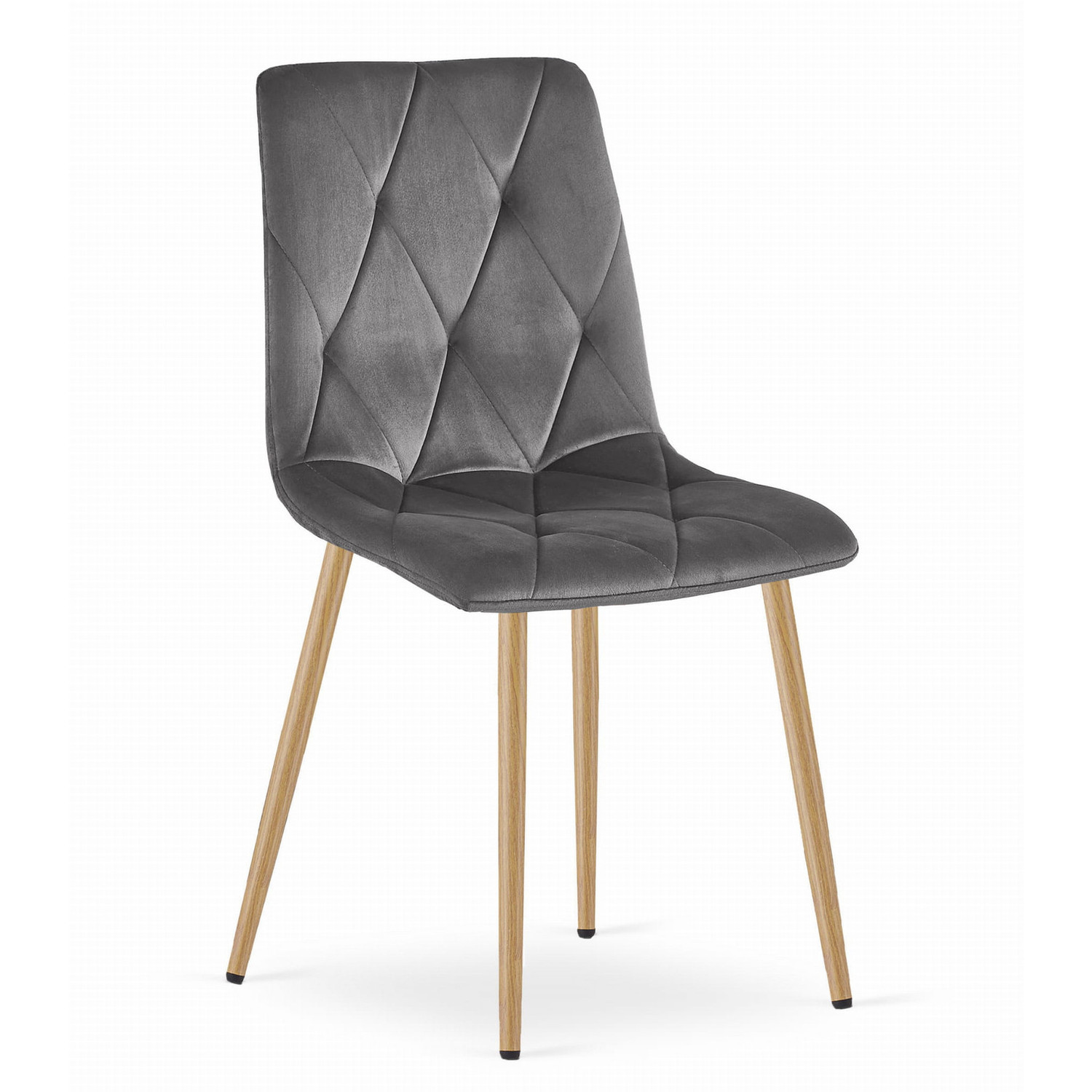 Jídelní židle LIBRA - šedá/nohy v barvě dřeva