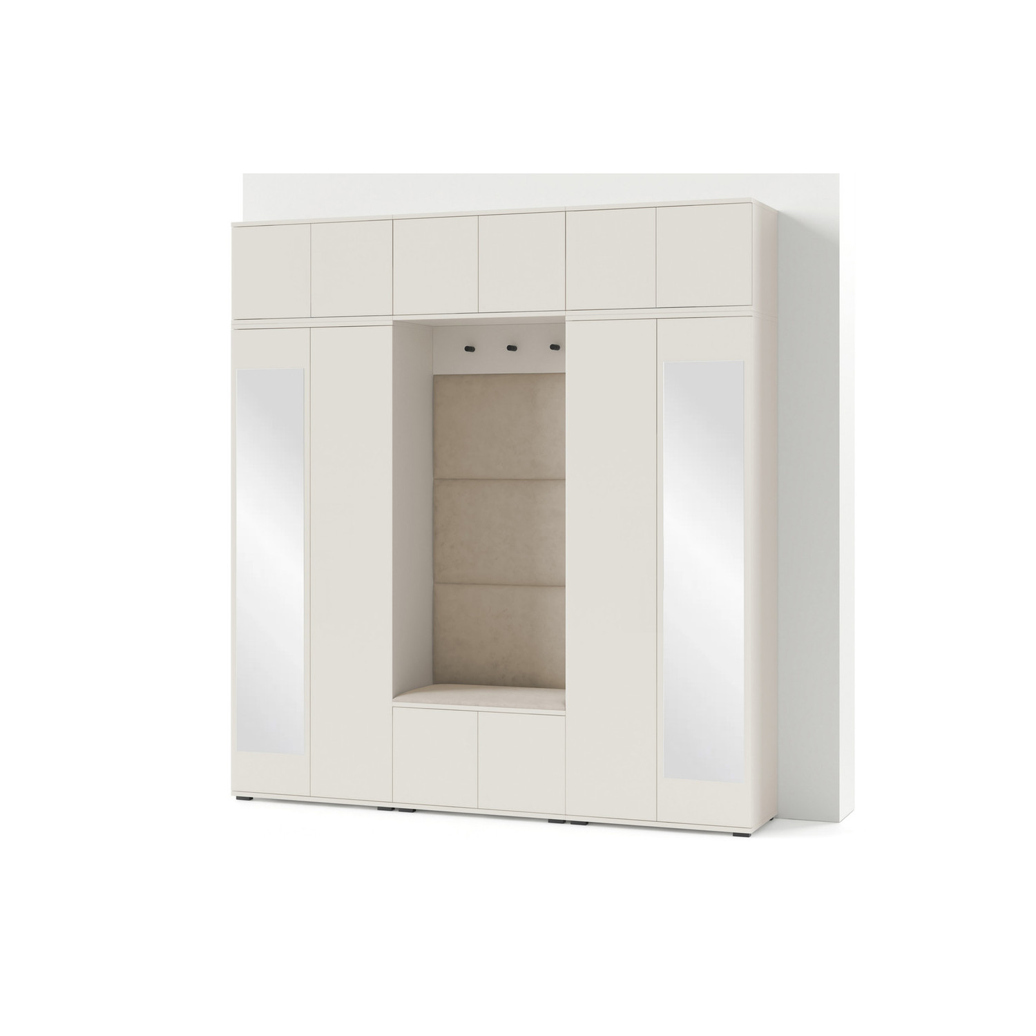 Předsíňová stěna BIANCO II Bez zrcadla Černá - šedá