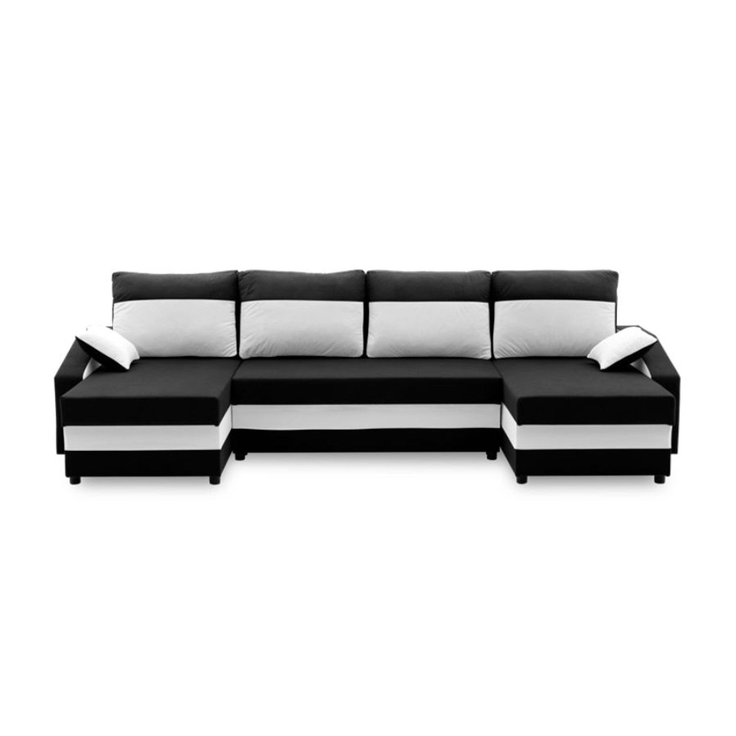 Velká rohová rozkládací sedací souprava SPARTA model 2 Černá/bílá