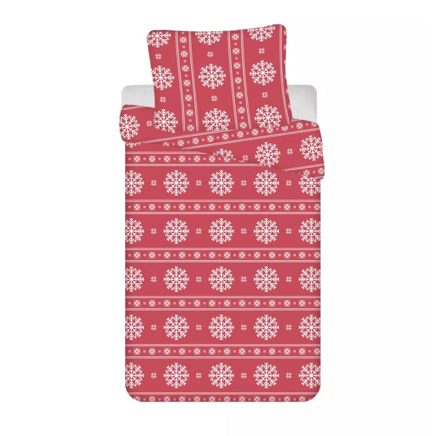 Vánoční bavlněné povlečení B 25 s vločkami 140x200 cm