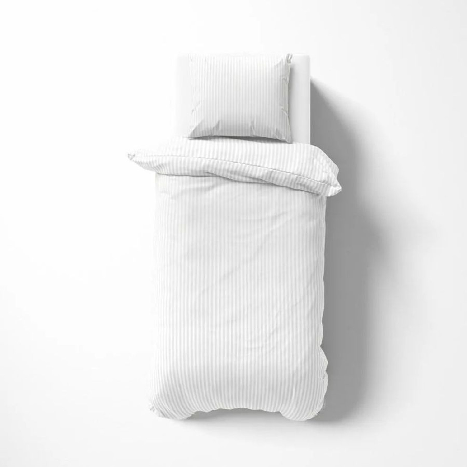 Damaškové povlečení PURE pruhy 140x200 cm Bílá