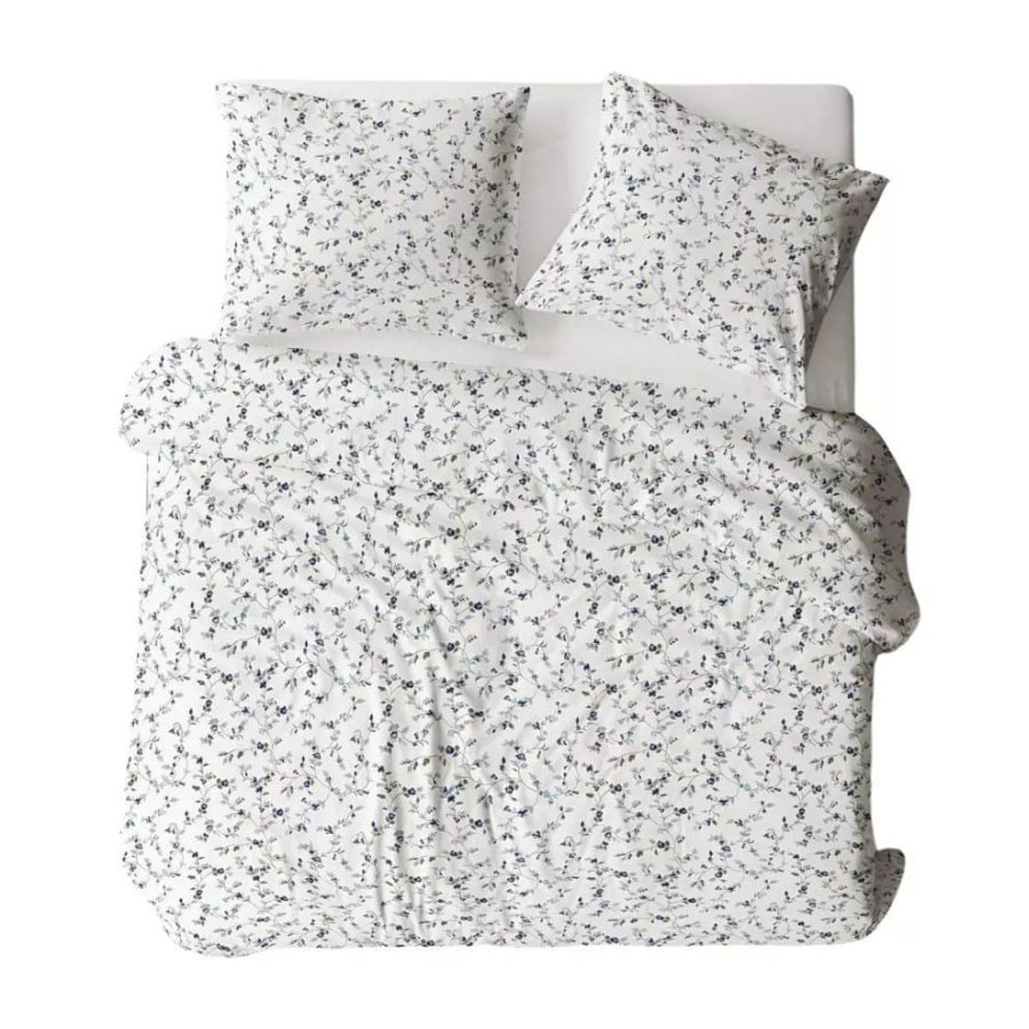 Flanelové povlečení 1127N KVĚTINY modré 140x200 cm